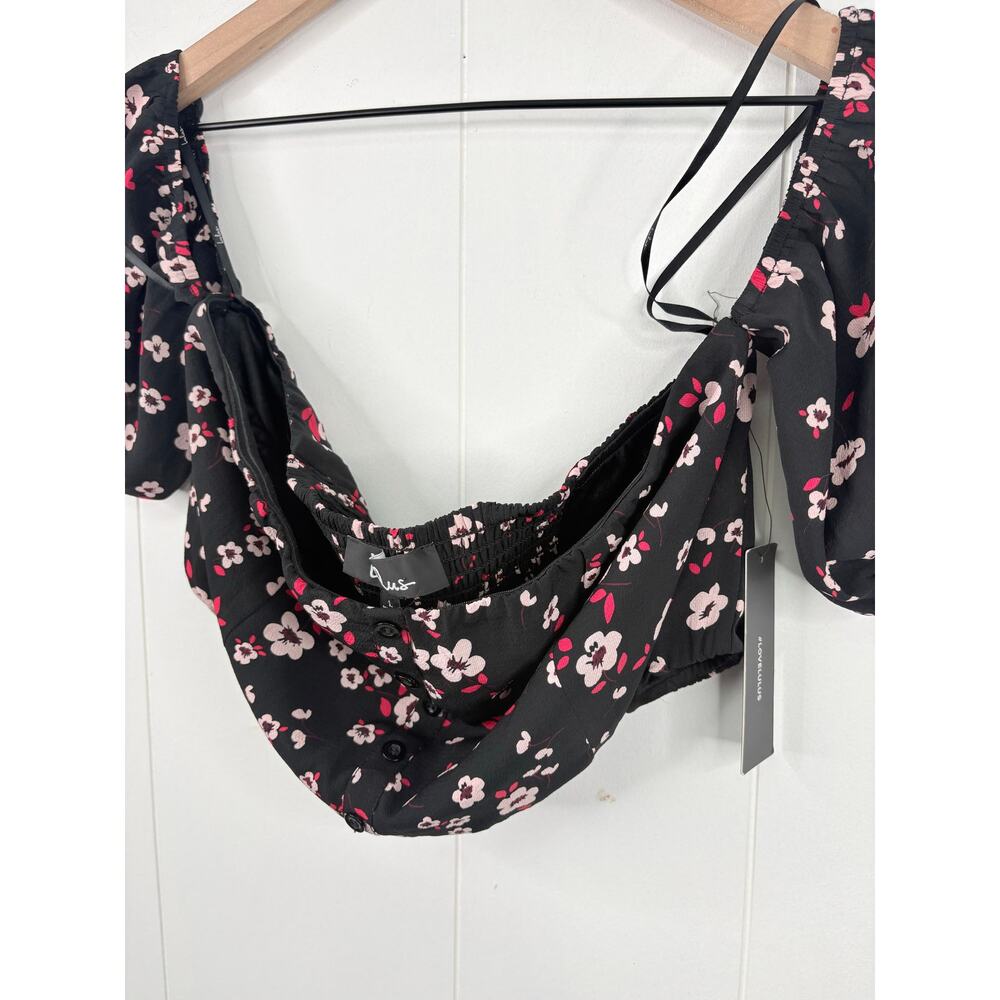 NWT Lulus Floral 2 Piece Set Large Off Shoulder Crop Top Ruffle Culottes - Picture 8 of 15